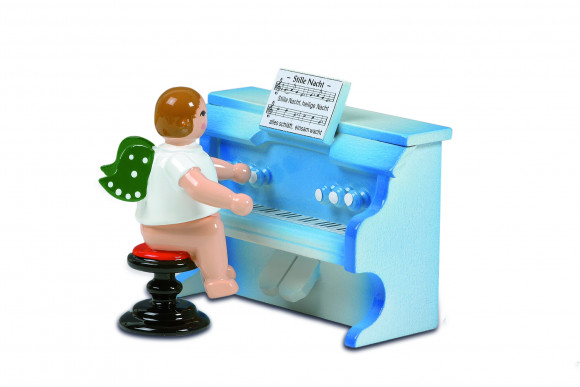 Engel am Harmonium mit Krone