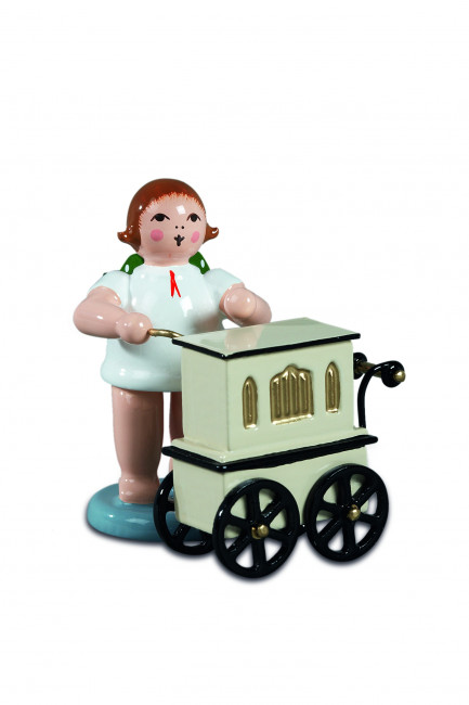 Engel mit Drehorgel ohne Krone