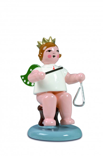 Engel sitzend mit Triangel ohne Krone