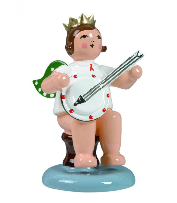 Engel sitzend mit Banjo