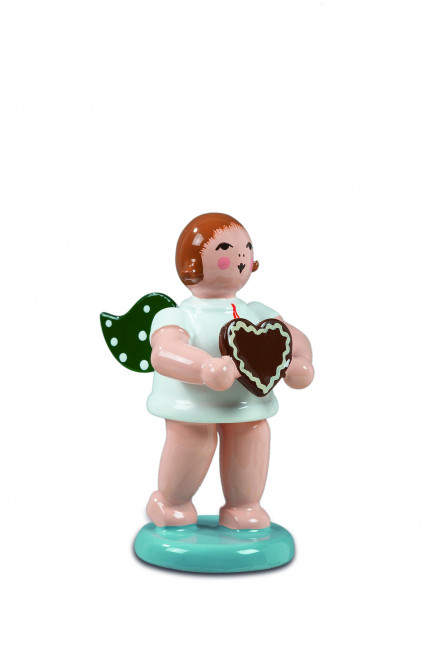 Geschenkeengel mit Pfefferkuchenherz ohne Krone