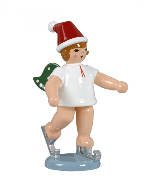 Weihnachtsengel mit Schlittschuh stehend mit Krone