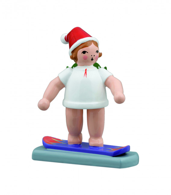 Engel auf Snowboard ohne Krone
