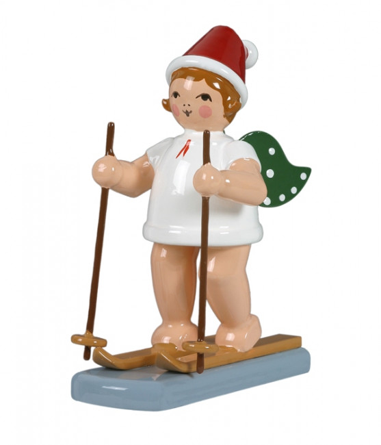 Weihnachtsengel mit Schneeschuh mit Mütze