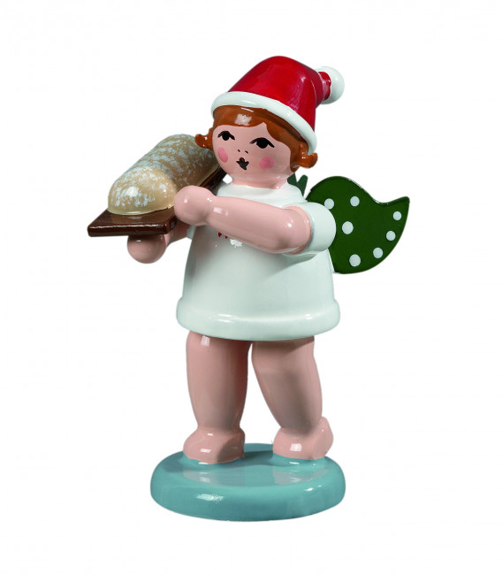 Weihnachtsengel mit Stollen mit Mütze