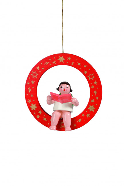 Engel Sänger im roten Ring ohne Krone