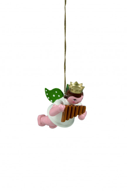 Schwebeengel mit Panflöte mit Krone