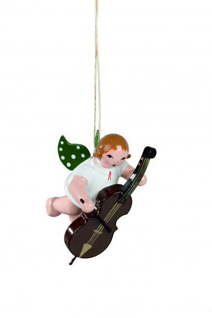 Schwebeengel mit Bassgeige ohne Krone