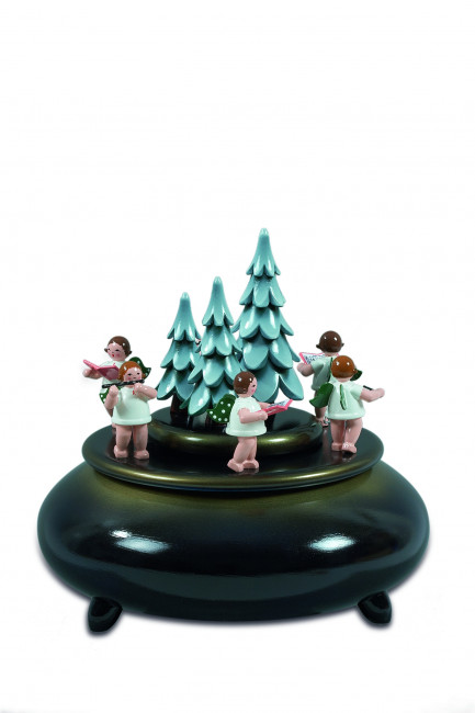  Spieldose Adventsänger blau/gold, ohne Krone