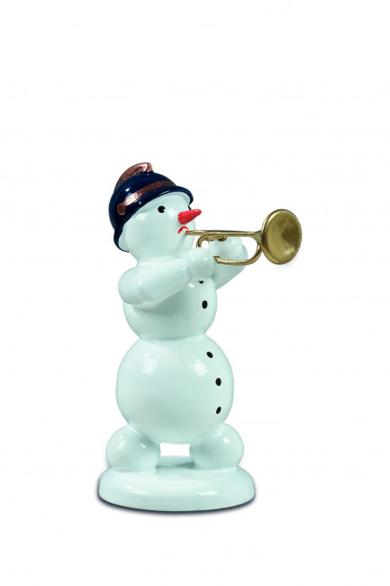 Schneemann mit Jazzetrompete