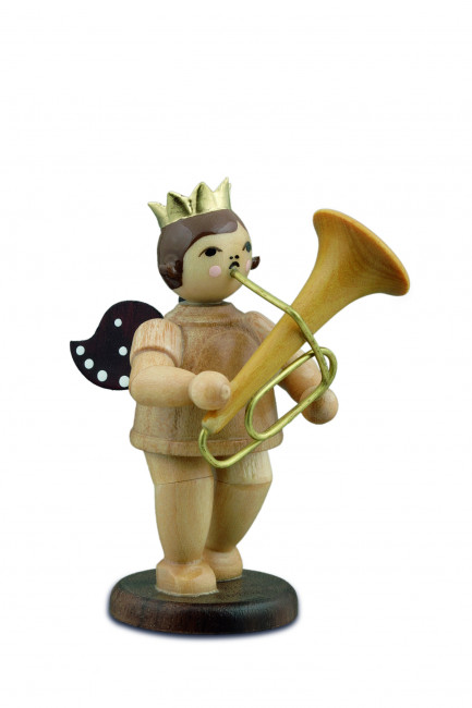 Engel mit Tuba natur mit Krone