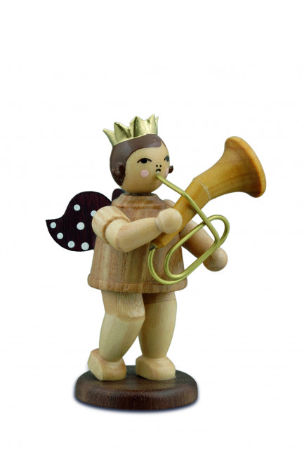 Engel mit Tenorhorn natur mit Krone