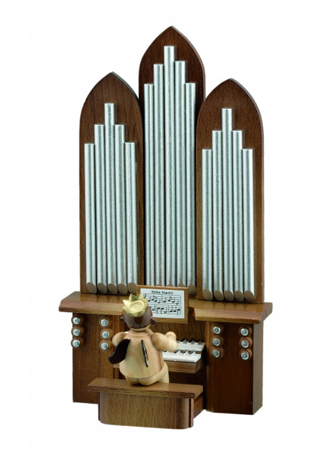 Orgel mit Engel mit Spielwerk natur ohne Krone