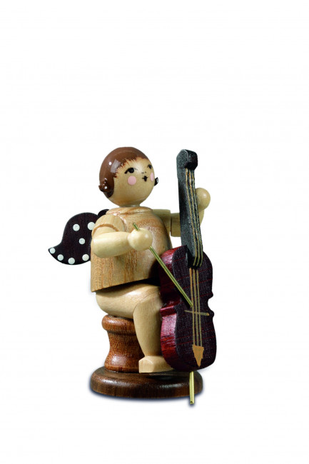 Engel sitzend mit Cello natur