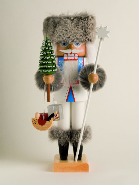 Nussknacker Russischer Weihnachtsmann mit Pelzmütze