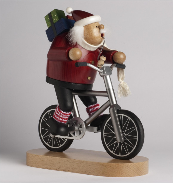 Räuchermännchen Weihnachtsmann Radfahrer