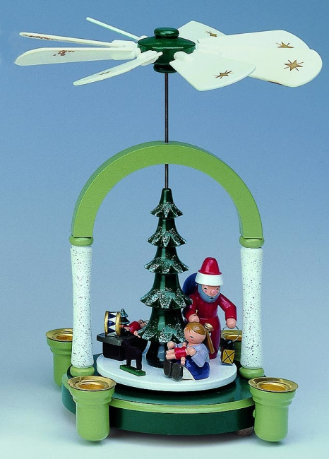 Pyramide Weihnachtsmann, grün-weiß