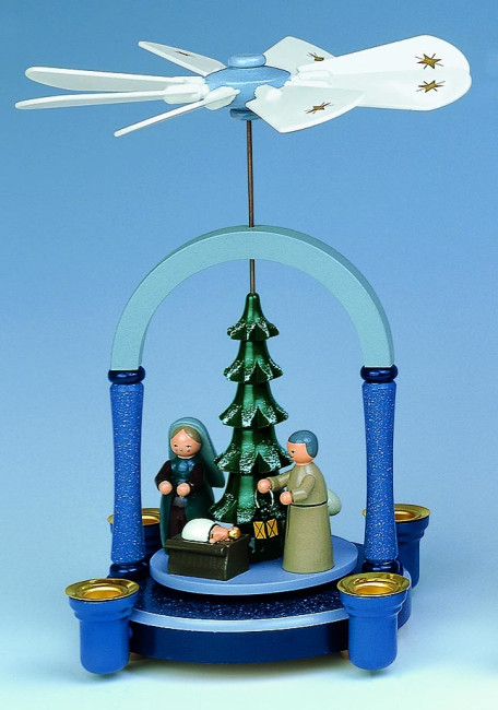 Pyramide Christi Geburt, blau-grau - Auslaufartikel