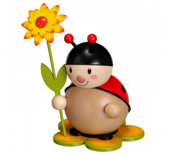 Marienkäfer mit Blume rechts groß