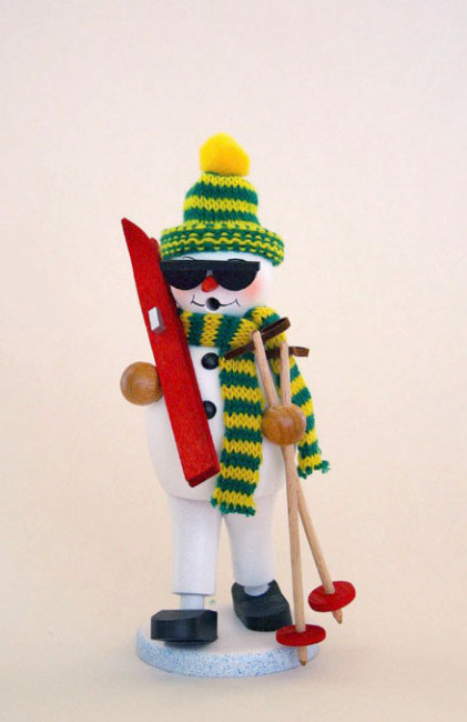 Räuchermann Schneemann Skifahrer