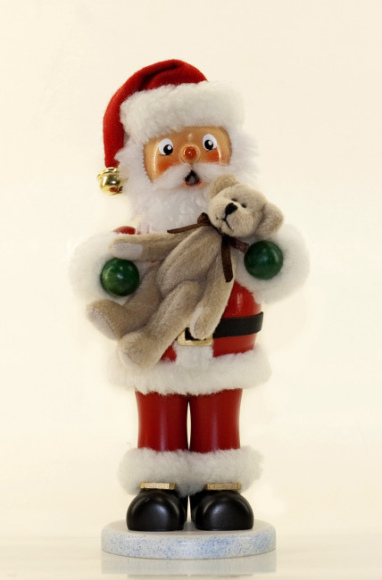 Räuchermann Weihnachtsmann mit Teddy