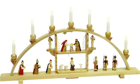Schwibbogen Christi Geburt natur - Auslaufartikel