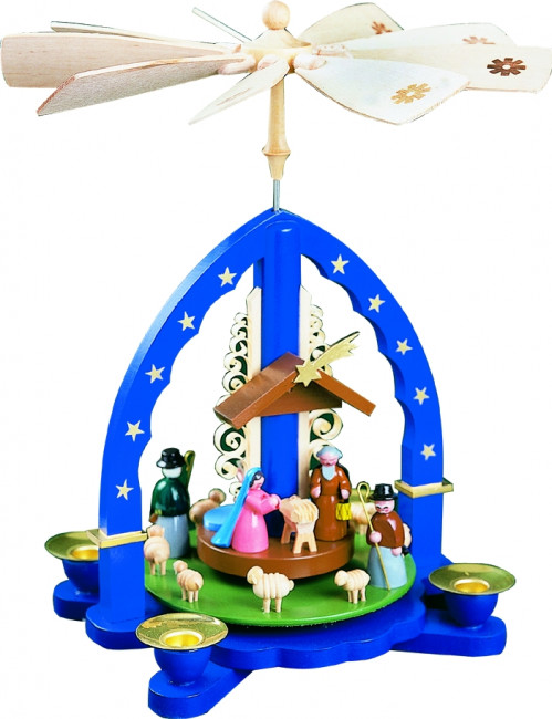 Pyramide Christi Geburt, blau