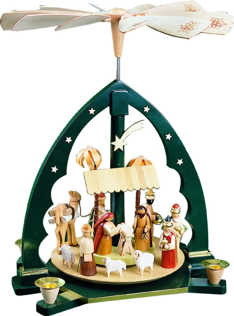 Pyramide Christi Geburt, grün - Auslaufartikel
