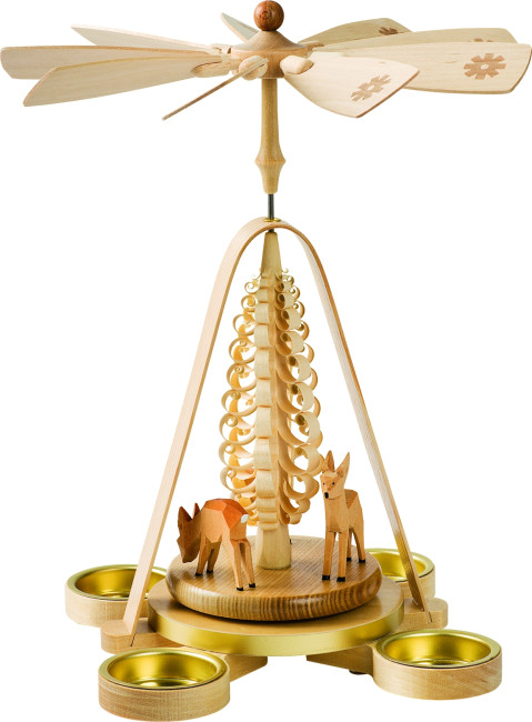 Teelichtpyramide mit Rehen - Auslaufartikel