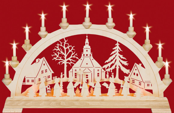Schwibbogen Motiv Seiffener Kirche (ohne Vorbeleuchtung)