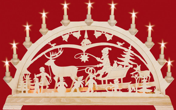Schwibbogen Weihnachtsland samt Kindern (ohne Vorbeleuchtung)