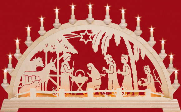 Schwibbogen Christgeburt im Haus (mit Vorbeleuchtung)