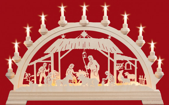 Schwibbogen Christgeburt im Stall (mit Vorbeleuchtung)