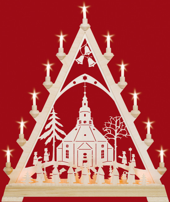 Fensterdreieck Seiffener Kirche (mit Vorbeleuchtung)