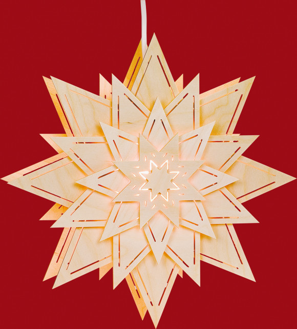 Fensterbild Stern mit Lichtschlitze Blume