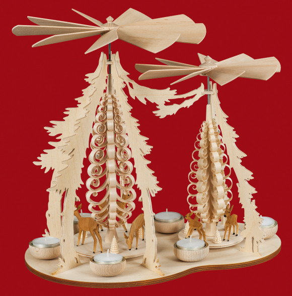 Teelichtpyramide Rehe