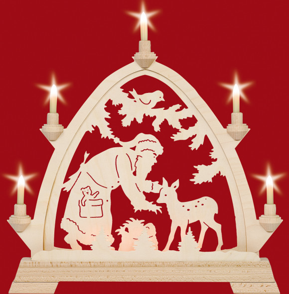 Gotischer Bogen Weihnachtsmann mit Reh