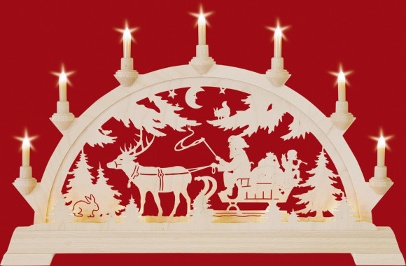 Schwibbogen mit Nikolaus (mit Vorbeleuchtung)