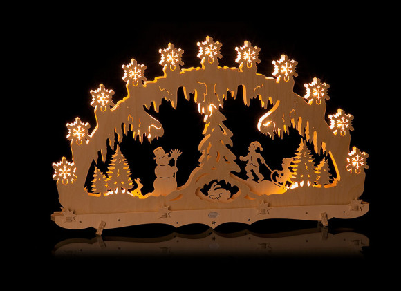 Lichterbogen Schlittenfahrer