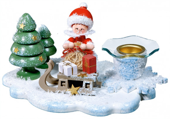 Kerzenhalter Schneeflöckchen als Weihnachtsmann