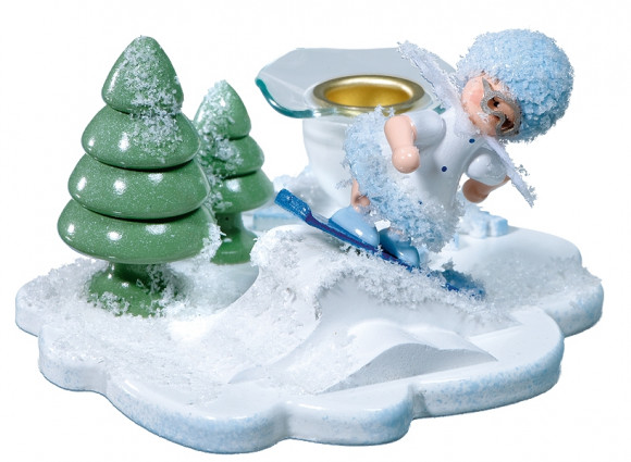 Kerzenhalter Schneeflöckchen auf Snowboard