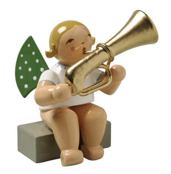 Engel mit Basstrompete sitzend - Auslaufartikel