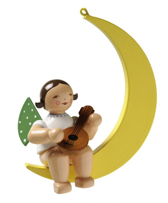 Engel mit Mandoline im Mond