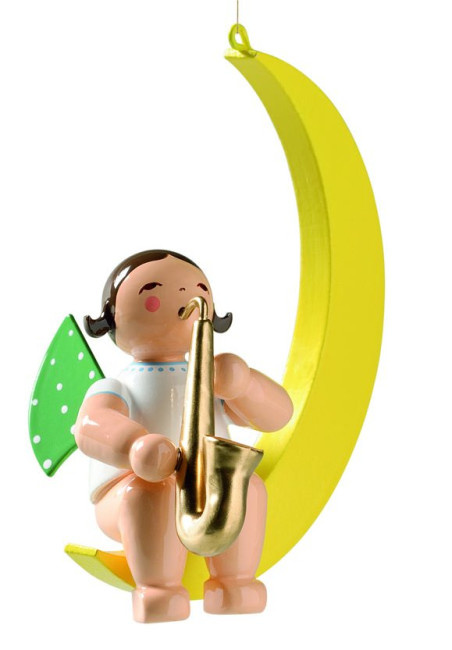 Engel mit Saxophon im Mond - Auslaufartikel