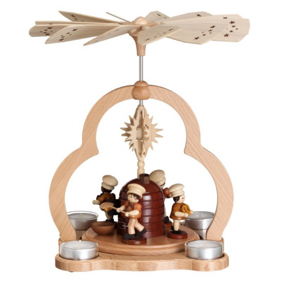 Teelichtpyramide natur Bäckerei