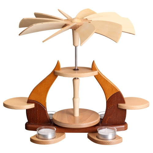 Teelichtpyramide Design loderndes Feuer