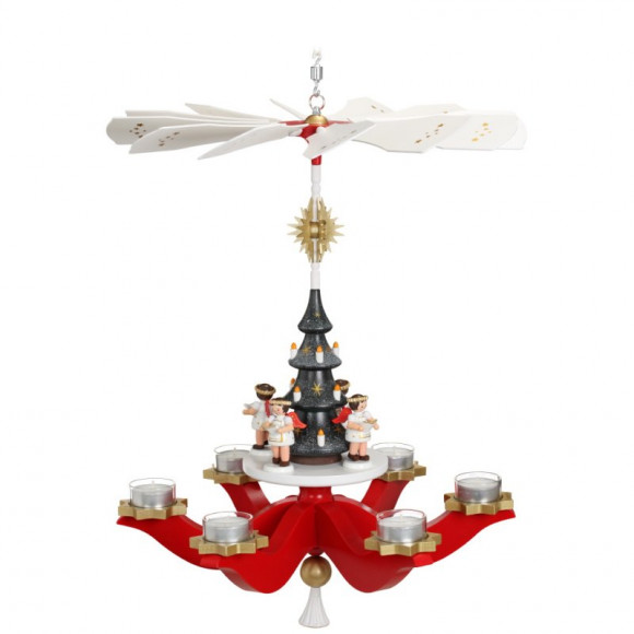 Hängepyramide Engel rot, 6-armig