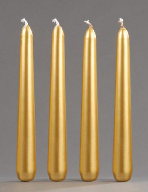 Spitzkerzen gold 150 x 23 mm - 4 Stück