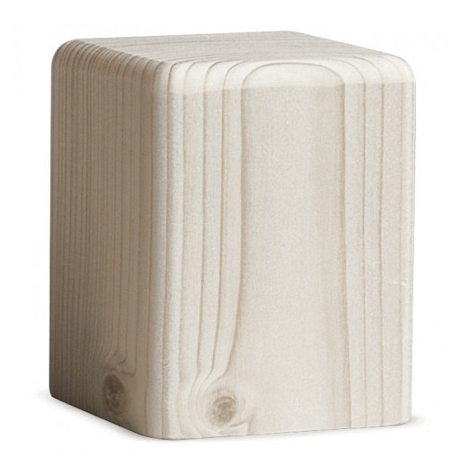 Holzklotz, weiss, groß, Höhe 8 cm