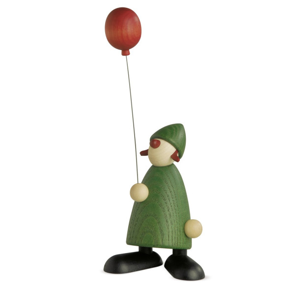 Gratulantin Lina mit rotem Luftballon, grün
